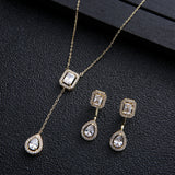 925 Silver Needle European Style Fashionable Exquisite Micro Inlaid Zircon Water Drop Necklace