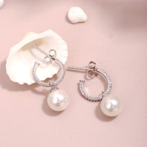 Korean Style Ins Sterling Silver Special Interest Light Luxury Pearl Earrings