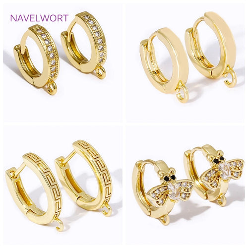 1Box 10PCS 18K Gold Plated Round Hoop Earrings Endless Round Earring Hoops With Multi Loops