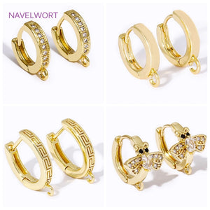 1Box 10PCS 18K Gold Plated Round Hoop Earrings Endless Round Earring Hoops With Multi Loops