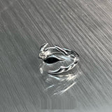 Irregular Shaped Black Onyx Metal Ring Street Tide Special-interest Design High Sense Men And Women