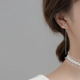 S925 Silver Bow Hanging Earrings