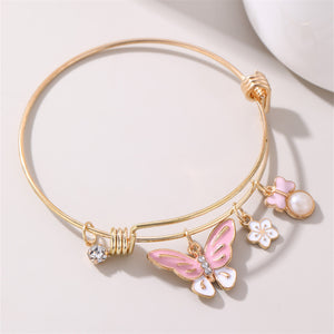 Oil Dripping Butterfly Small Flower Bracelet