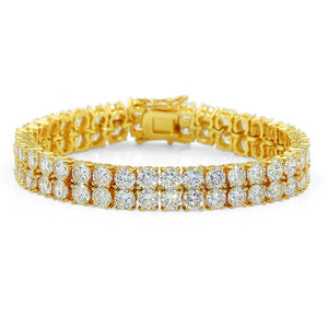 Micro Inlaid Zircon Double Row Men's Bracelet