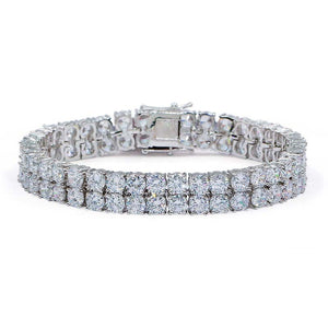 Micro Inlaid Zircon Double Row Men's Bracelet