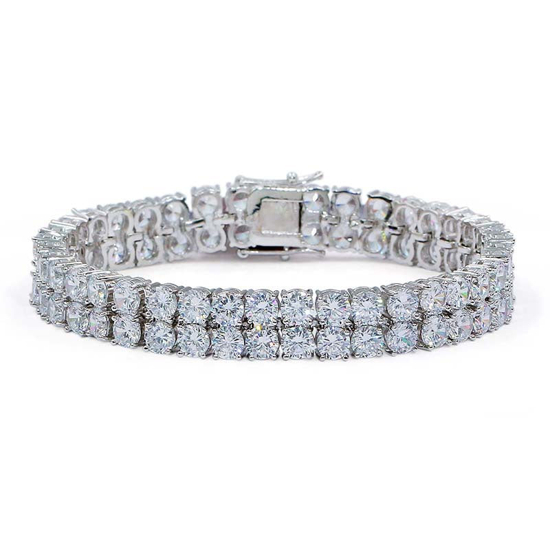 Micro Inlaid Zircon Double Row Men's Bracelet