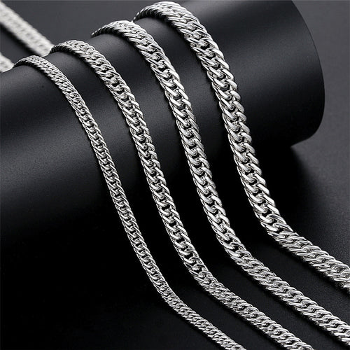 Curban Chain Pure Silver 990 Cuban Necklace Men's Thick Type