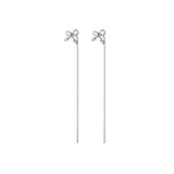 S925 Silver Bow Hanging Earrings