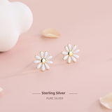 S925 Sterling Silver Sweet Daisies Stud Earrings