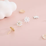 S925 Sterling Silver Sweet Daisies Stud Earrings