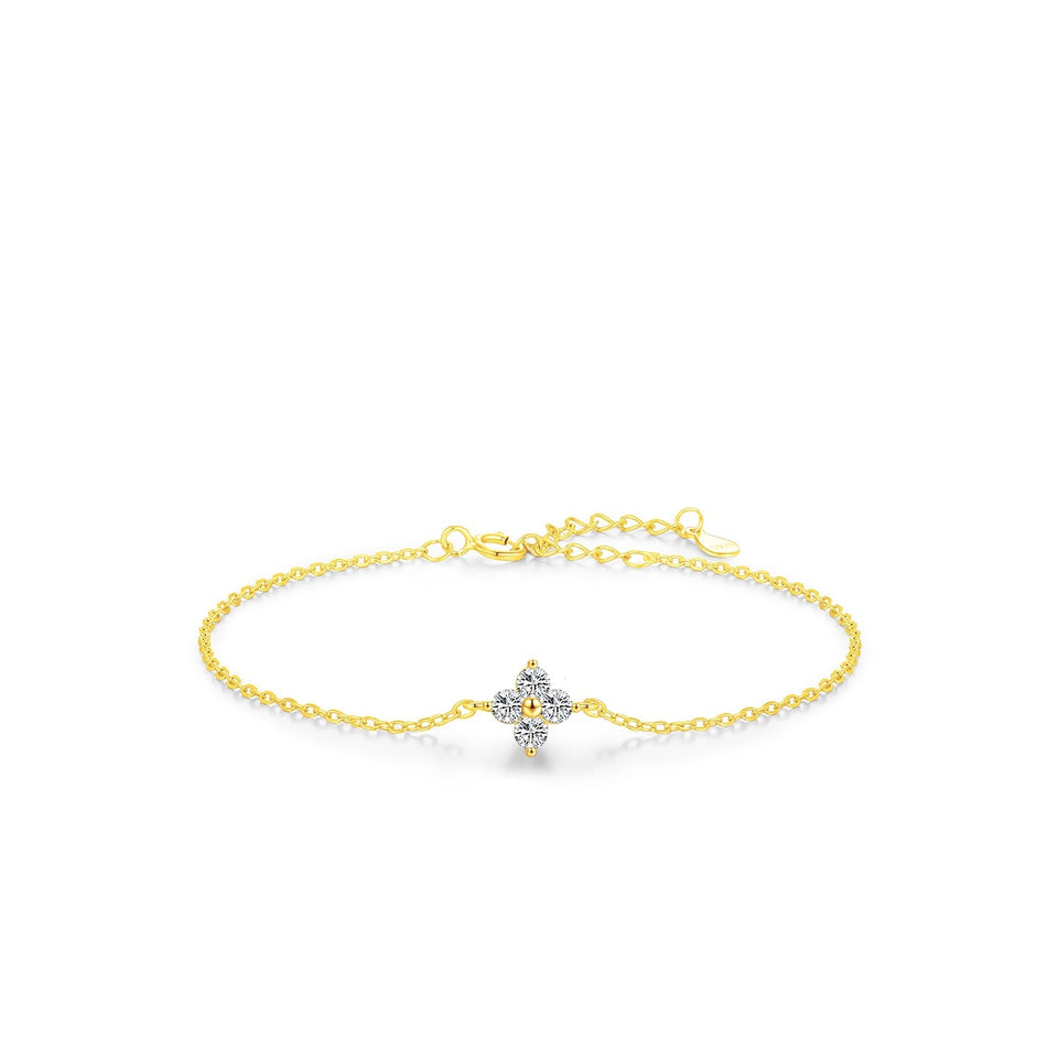 S925 Silver Clover Bracelet Full Diamond Bracelet