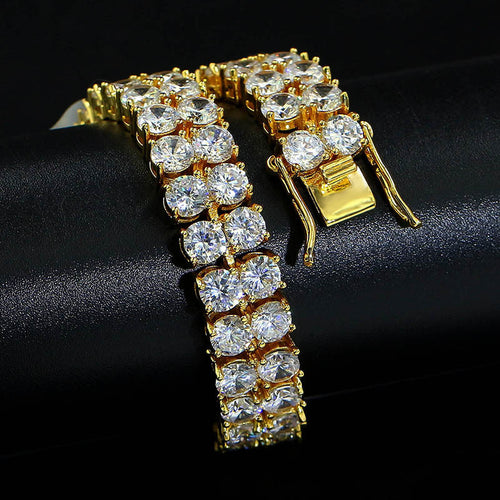 Micro Inlaid Zircon Double Row Men's Bracelet