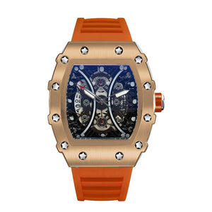 Men's Automatic Quartz Barrel-Shaped Watch