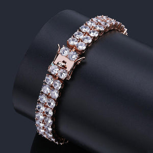 Micro Inlaid Zircon Double Row Men's Bracelet