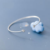 S925 Silver Bracelet Female Style Sweet Simple Rhinestone Five-pointed Star