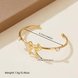 Stylish Opening Bracelet Women's Pearl Bow