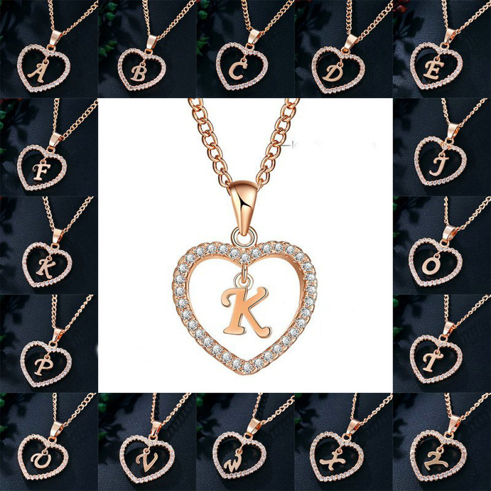 A Stylish And Elegant Necklace Featuring 26 Floral Heart Pendants, a Perfect Valentine'S Day Gift for Her.
