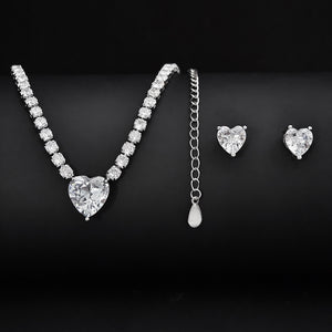 Elegant two-piece jewelry set featuring a gold necklace and matching earrings, perfect for weddings and special occasions

