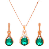 Emerald Water Drop Jewelry Suit Women