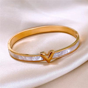 Titanium Steel V-shaped Female Bracelet Ins Special-interest Design Bracelet