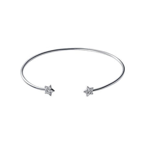 S925 Silver Bracelet Female Style Sweet Simple Rhinestone Five-pointed Star