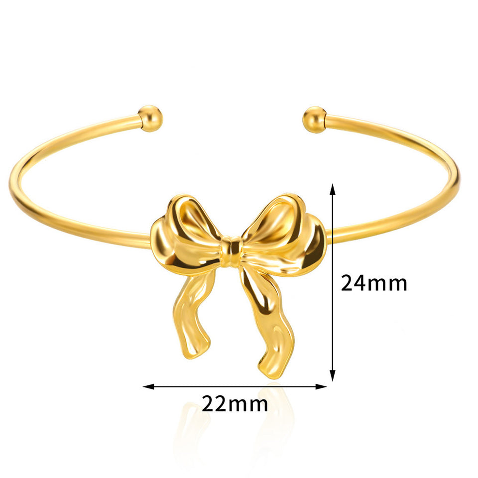 18K Stainless Steel Bow Jewelry