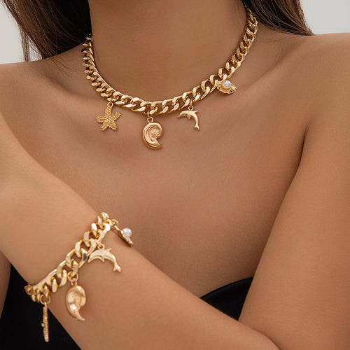 Ocean Pearl Bracelet and Necklace Set
Fashion Jewelry for Women