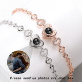 Personalized Heart Projection Photo Bracelet  Custom Memorial Picture Jewelry