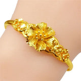 UMQ Golden Bracelet 999 Full Gold Color Dragon and Phoenix Auspicious Bracelet Thai Gold Vietnam Plated 24k Gold Bracelet Bridal