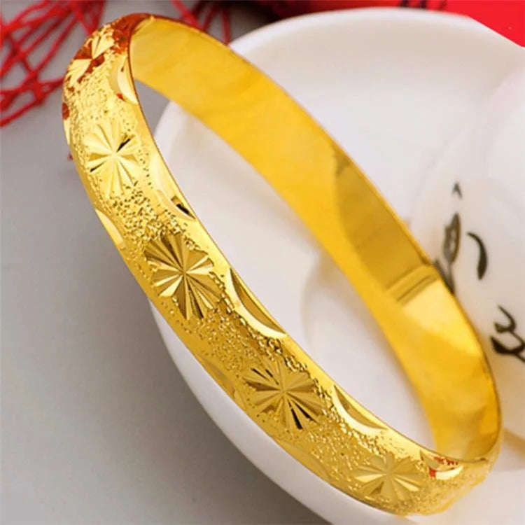 UMQ Golden Bracelet 999 Full Gold Color Dragon and Phoenix Auspicious Bracelet Thai Gold Vietnam Plated 24k Gold Bracelet Bridal