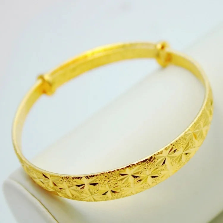 UMQ Golden Bracelet 999 Full Gold Color Dragon and Phoenix Auspicious Bracelet Thai Gold Vietnam Plated 24k Gold Bracelet Bridal