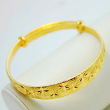 UMQ Golden Bracelet 999 Full Gold Color Dragon and Phoenix Auspicious Bracelet Thai Gold Vietnam Plated 24k Gold Bracelet Bridal