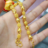 UMQ Golden Bracelet 999 Full Gold Color Dragon and Phoenix Auspicious Bracelet Thai Gold Vietnam Plated 24k Gold Bracelet Bridal