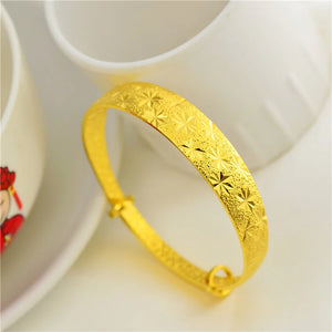 UMQ Golden Bracelet 999 Full Gold Color Dragon and Phoenix Auspicious Bracelet Thai Gold Vietnam Plated 24k Gold Bracelet Bridal