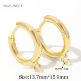 Luxury 18K Gold Plated Brass Round Earring Clasps Findings,Shvenzy Fasteners For Earrings,DIY  Earrings Jewelry Making Supplies