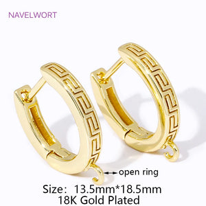 Luxury 18K Gold Plated Brass Round Earring Clasps Findings,Shvenzy Fasteners For Earrings,DIY  Earrings Jewelry Making Supplies