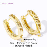 Luxury 18K Gold Plated Brass Round Earring Clasps Findings,Shvenzy Fasteners For Earrings,DIY  Earrings Jewelry Making Supplies