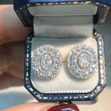 Aazuo Luxury Jewelry 18K White Gold Real Natrual Diamonds 1.0ct Classic Oval Stud Earrings Gifted For Women Senior Banquet