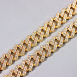 Hip Hop Bling 20MM Cuban Chain Men's Bracelet Iced Out Rhinestones Paved Prong Cuban Link Chain Bracelets For Men Party Jewelry