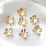 6PCS 14K Gold Plated Flower Fallen Petals Pendant for Jewelry Making Diy Earrings Supplies Hand Made Brass Accessories