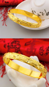 UMQ Golden Bracelet 999 Full Gold Color Dragon and Phoenix Auspicious Bracelet Thai Gold Vietnam Plated 24k Gold Bracelet Bridal