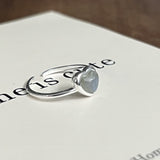 S925 c Minimalist Natural Crystal Ore Mini Heart Ring