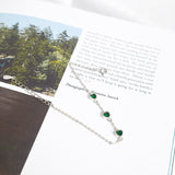 French Retro S925 Sterling Silver Three Lovely Emerald Gemstone Bracelet