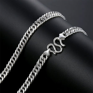 Curban Chain Pure Silver 990 Cuban Necklace Men's Thick Type