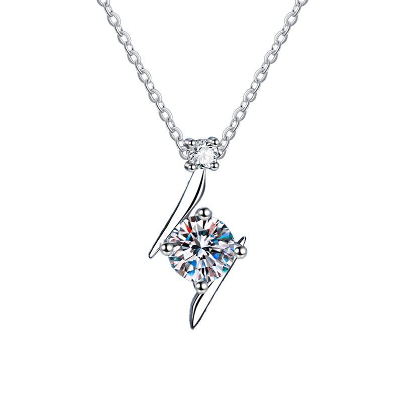 S925 Sterling Silver Necklace Moissanite Clavicle Chain