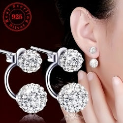 Exquisite Two Ball Design Earrings Made Of 925 Material Throughout The Body