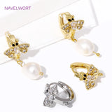  luxury 18K gold-plated round earring clasps